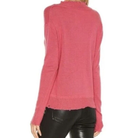ONE GREY DAY Womens Jazz Pullover Distressed Mock Neck Sweater Pink XS​​​​ - Picture 3 of 11
